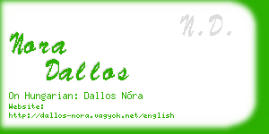 nora dallos business card